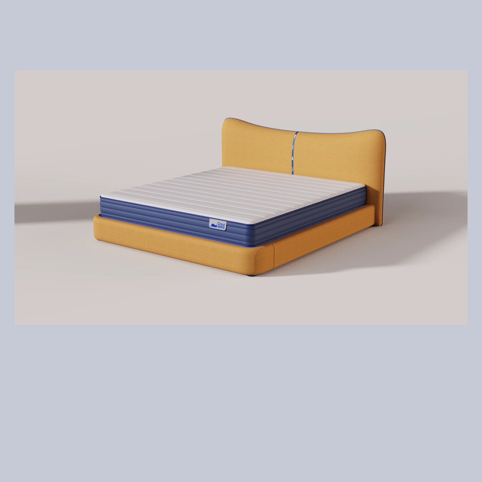 黄色瞌睡猫软床整体效果图 / Full view of the yellow Catzz Soft Bed